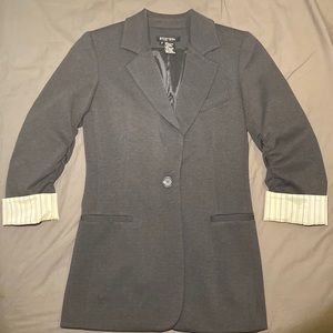 ETCETERA Gray Blazer With Pinstripe Cuff